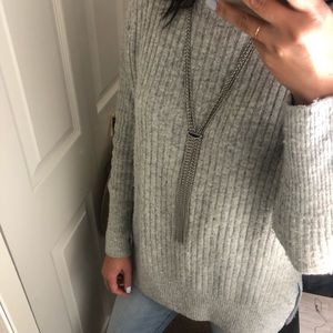 Free People Y Necklace with Blue Stone